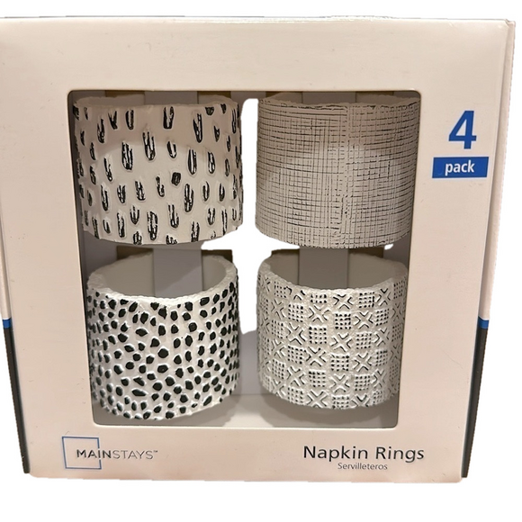 Napkins rings black and white - Picture 1 of 3